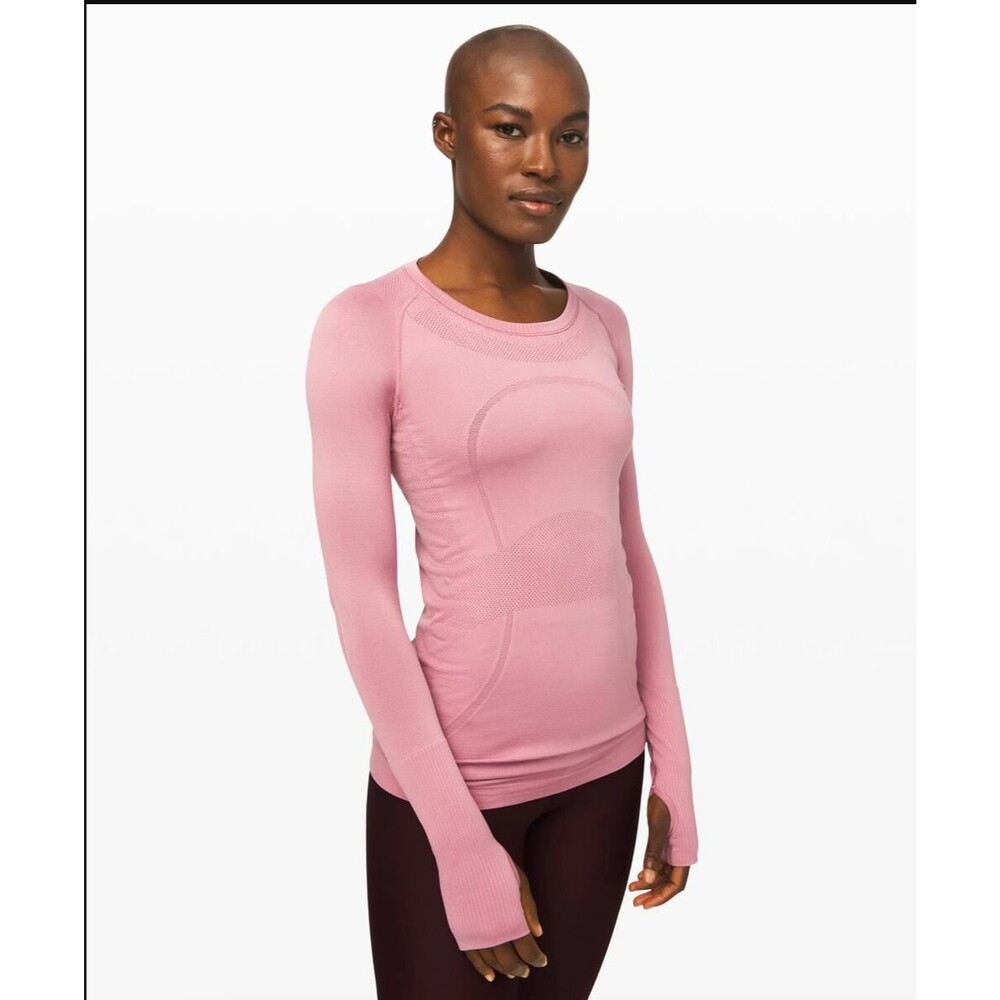 Lululemon Swiftly Tech Long Sleeve Crew 2.0 Pink Taupe Womens Size 10